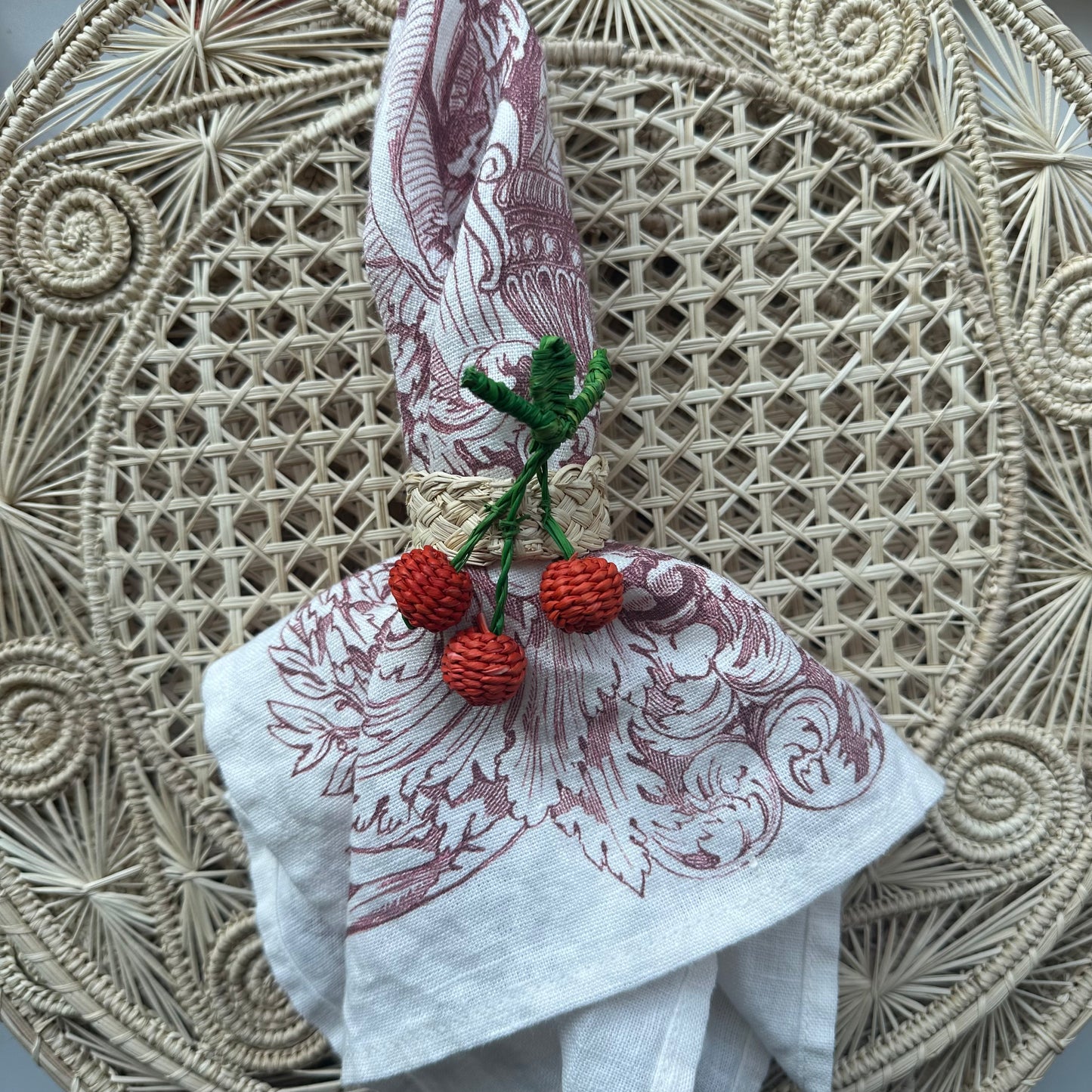 Set (6) Servilletero Iraca CHERRY