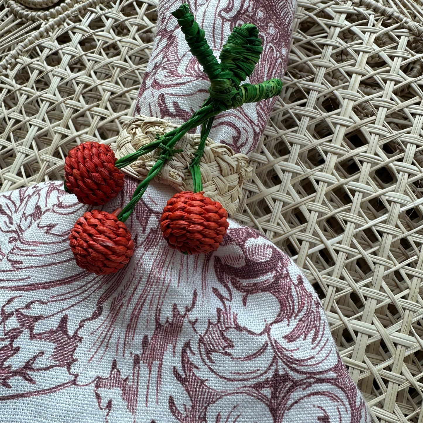 Set (6) Servilletero Iraca CHERRY