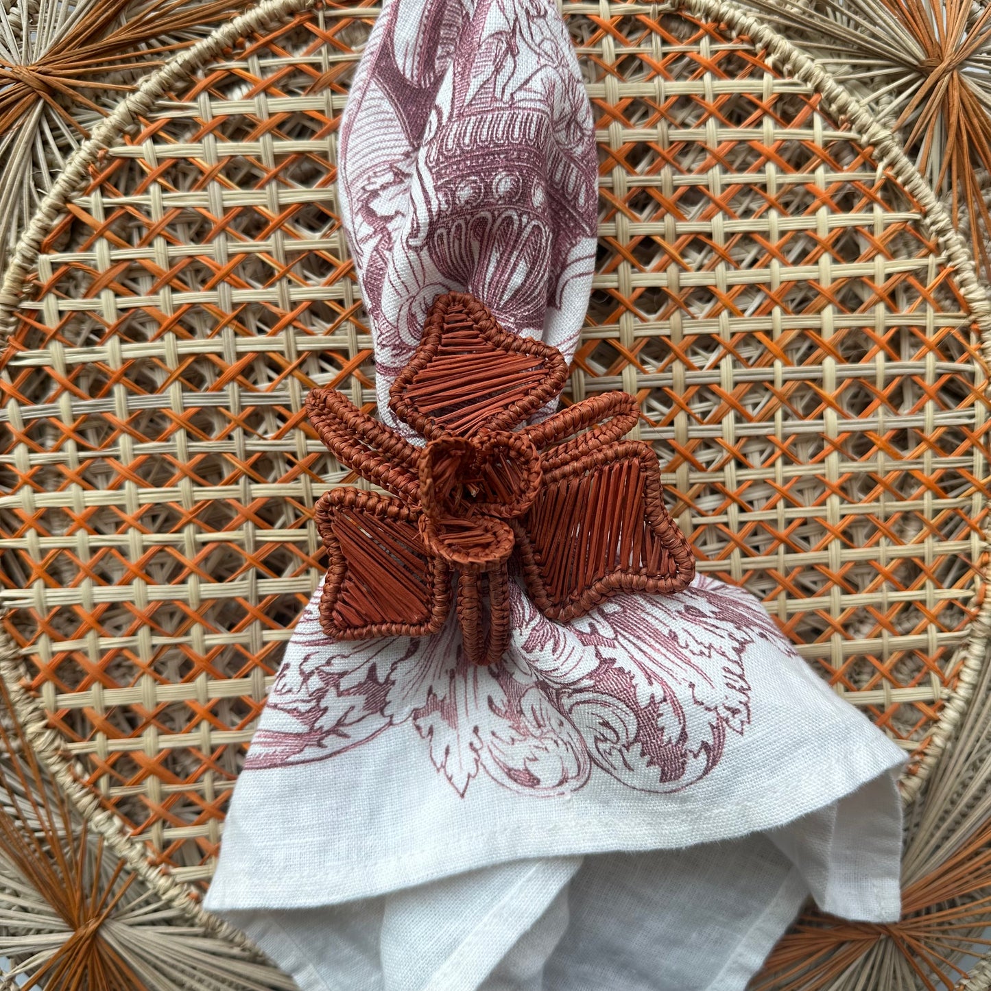 Set (6) Servilletero Iraca ORQUIDEA