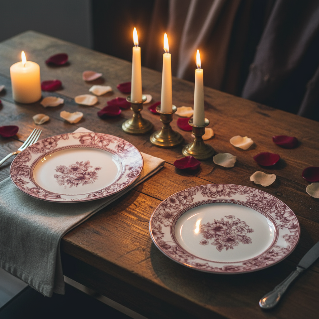 Set (2) platos Flores