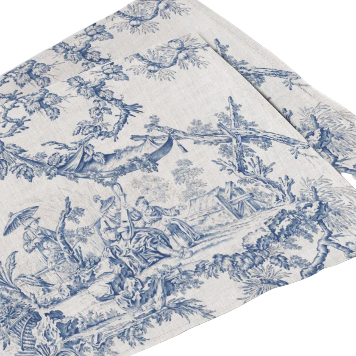 Set (4) Individual Blue Toile