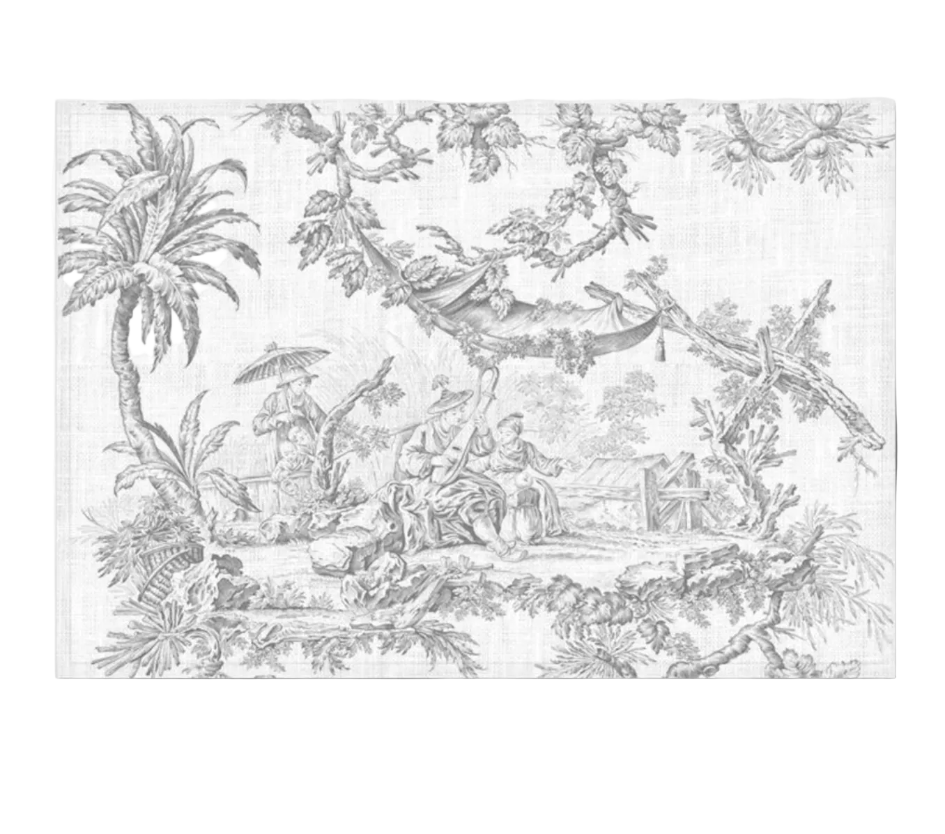 Set (4) Individual Gray Toile