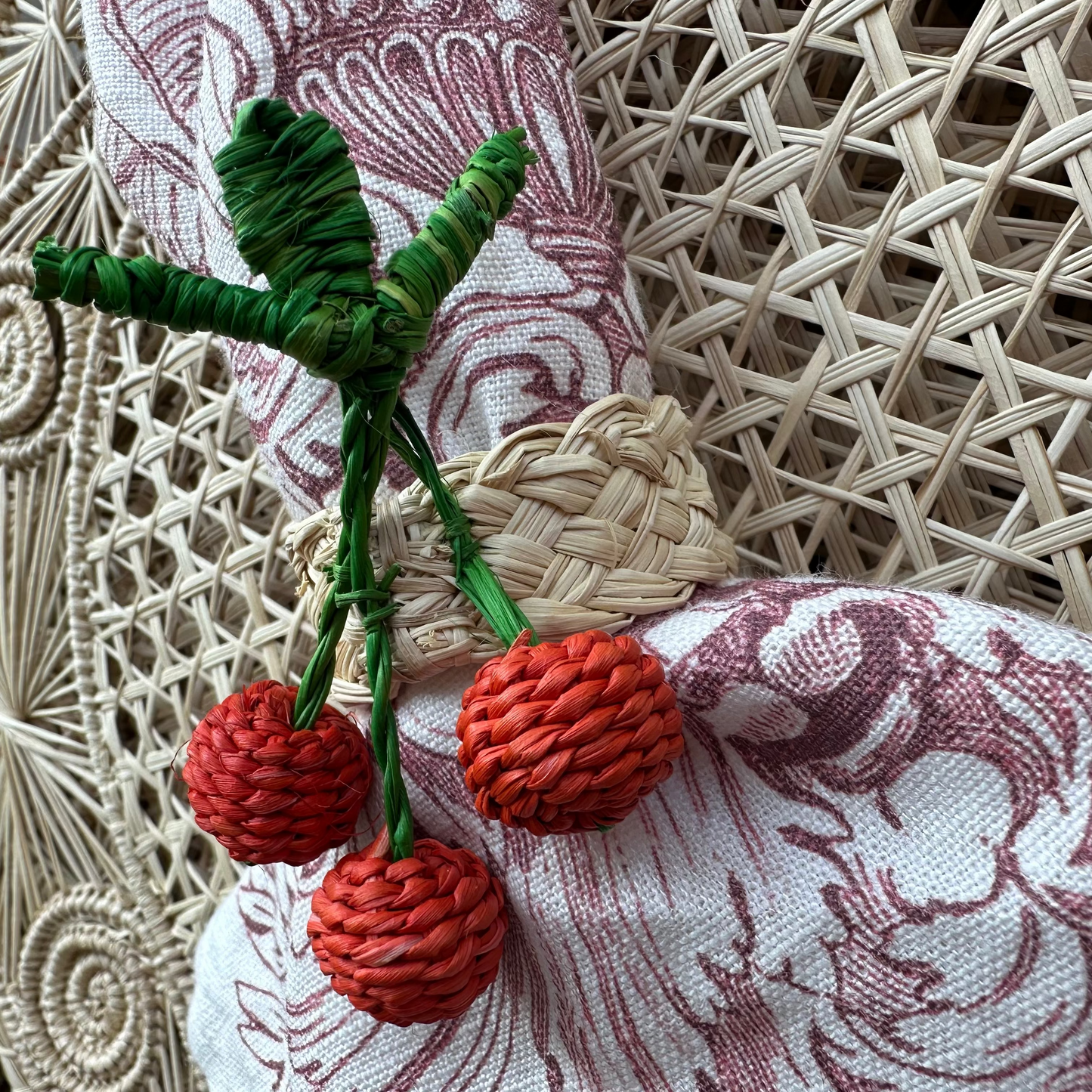 Set (6) Servilletero Iraca CHERRY