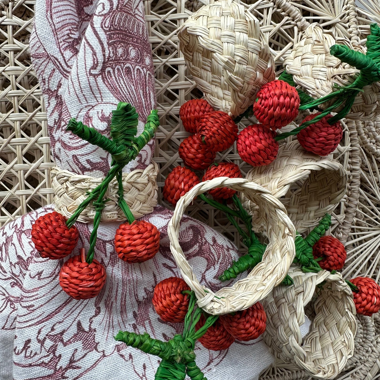 Set (6) Servilletero Iraca CHERRY