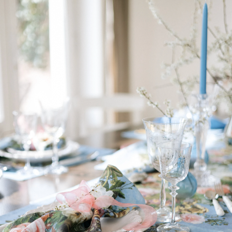 Set (4) Servilleta Blue Flowers
