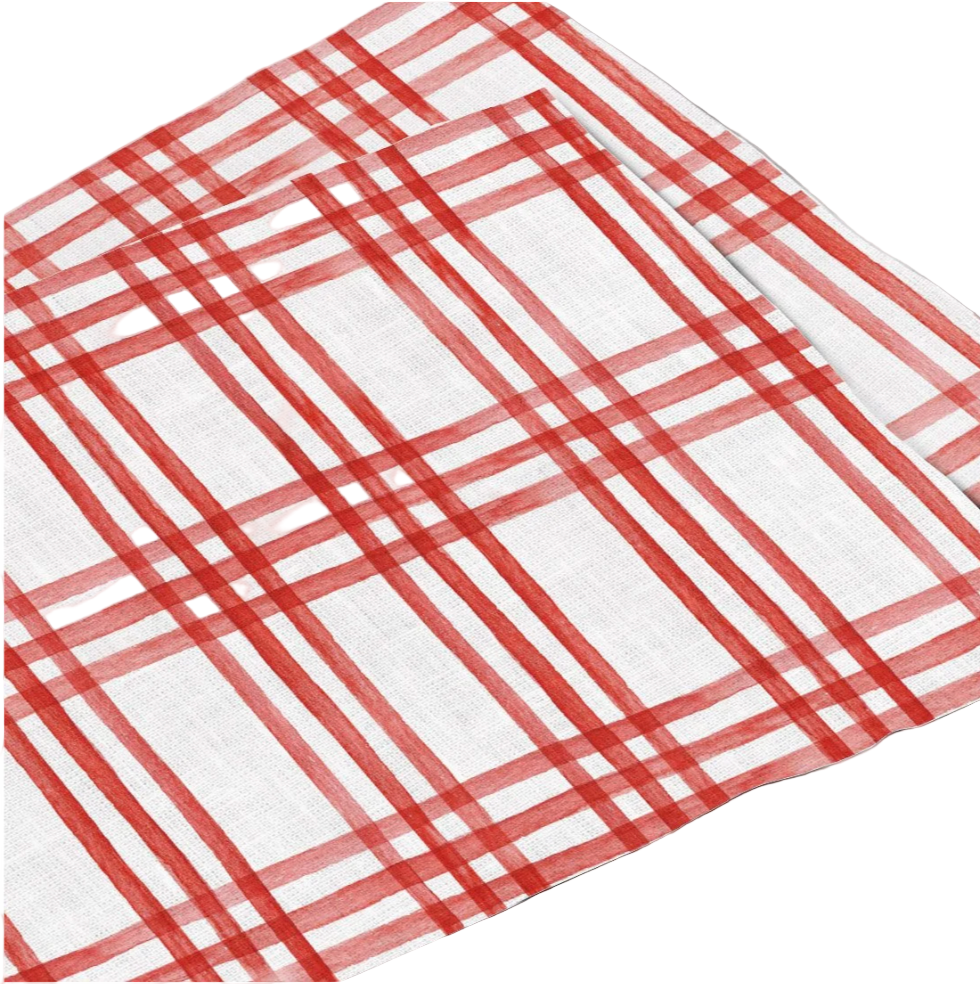 Set (4) Individual Red Square