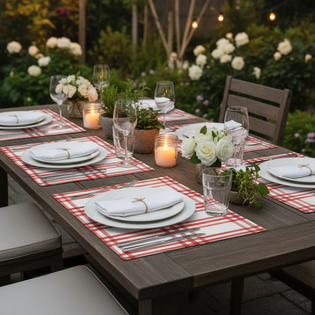 Set (4) Individual Red Square