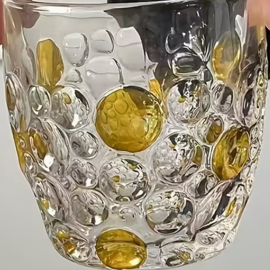 Set (2) Vaso Yellow Balls Glass