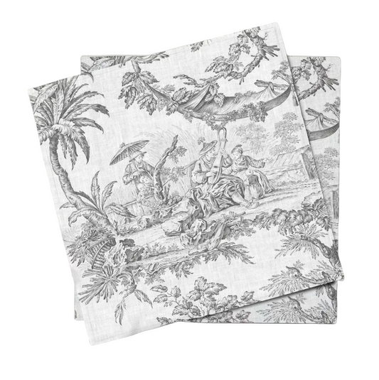 Set (4) Servilleta Gray Toile