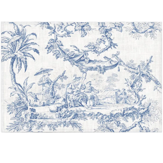 Set (4) Individual Blue Toile