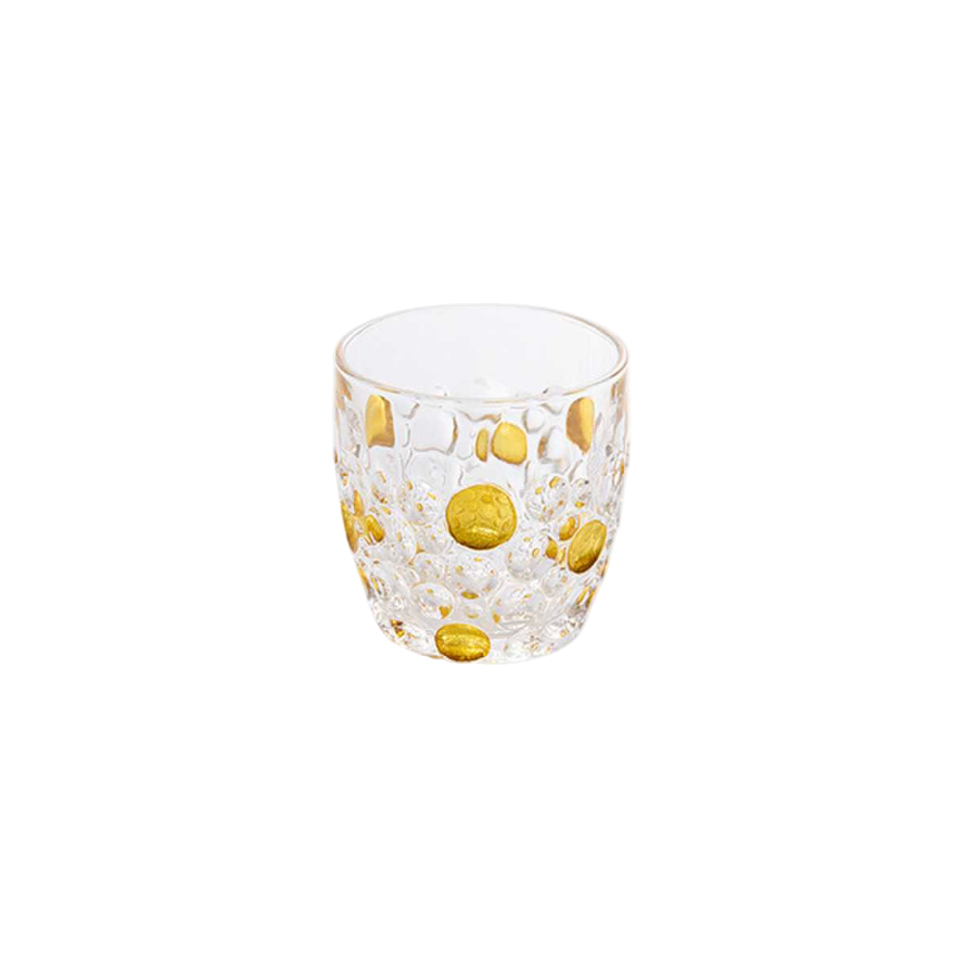 Set (2) Vaso Yellow Balls Glass